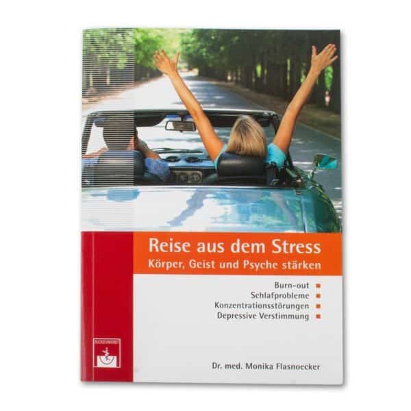 Gezeigt wird die Vorderseite des Buches "Reise aus dem Stress"
